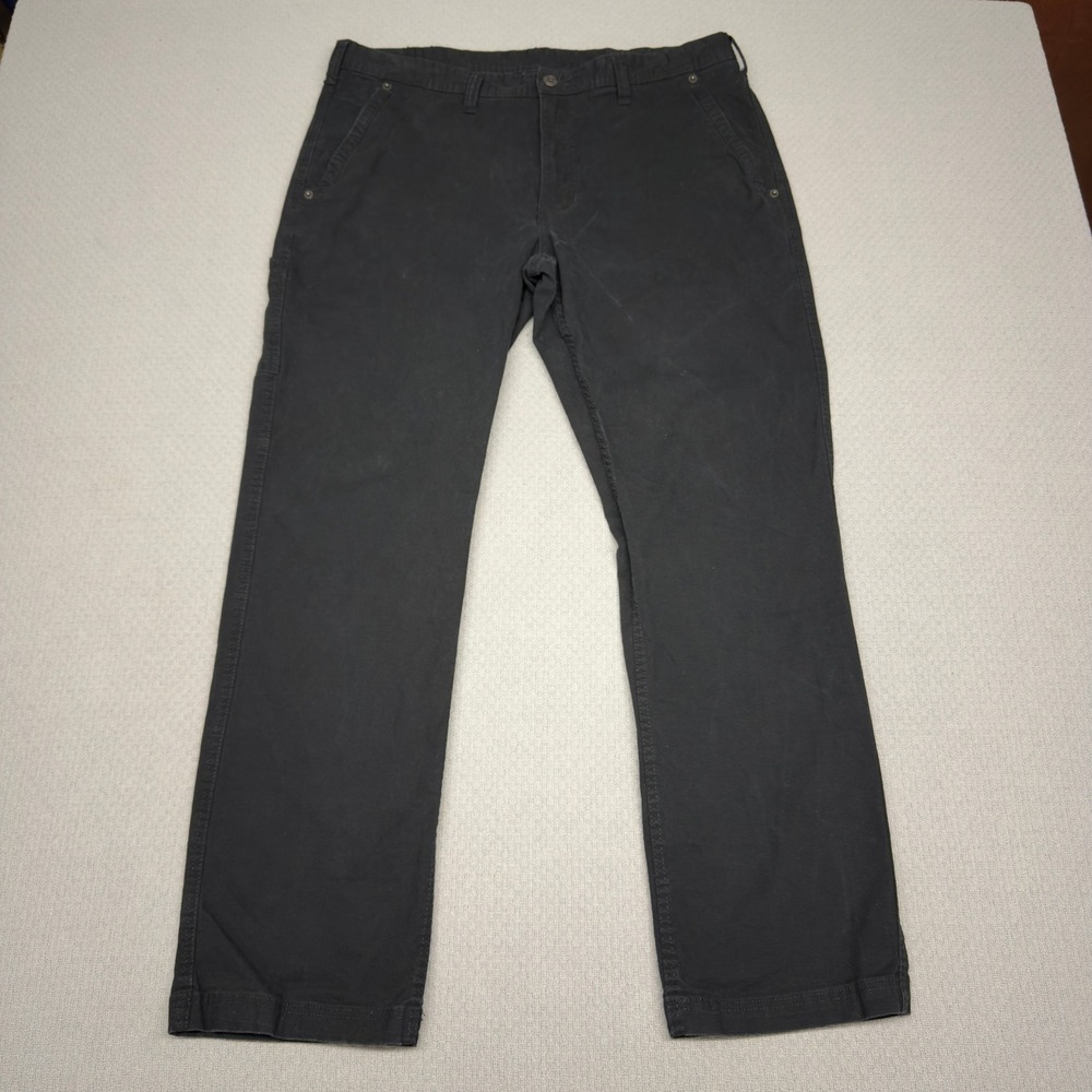 Eddie Bauer Canvas Utility Pants Mens 36x32 Black Specialty Dyed Straight Leg